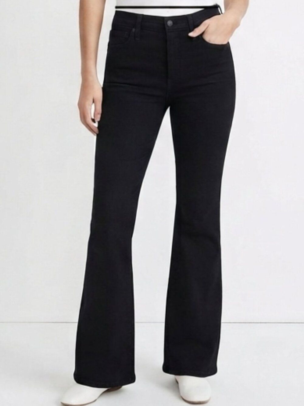 Madewell Black Skinny Flare Jeans High-Rise Denim Size 32 Classic Streetwear